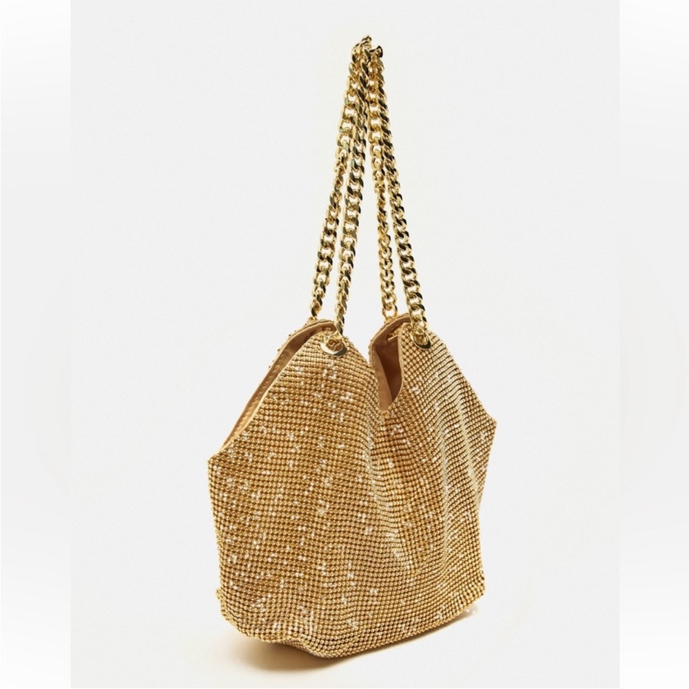 Zara NWT Rhinestone Mini Tote - Picture 2 of 9
